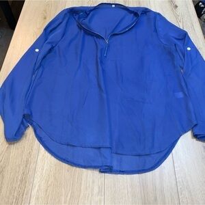 Women's Blue Long Sleeve Top shirt
